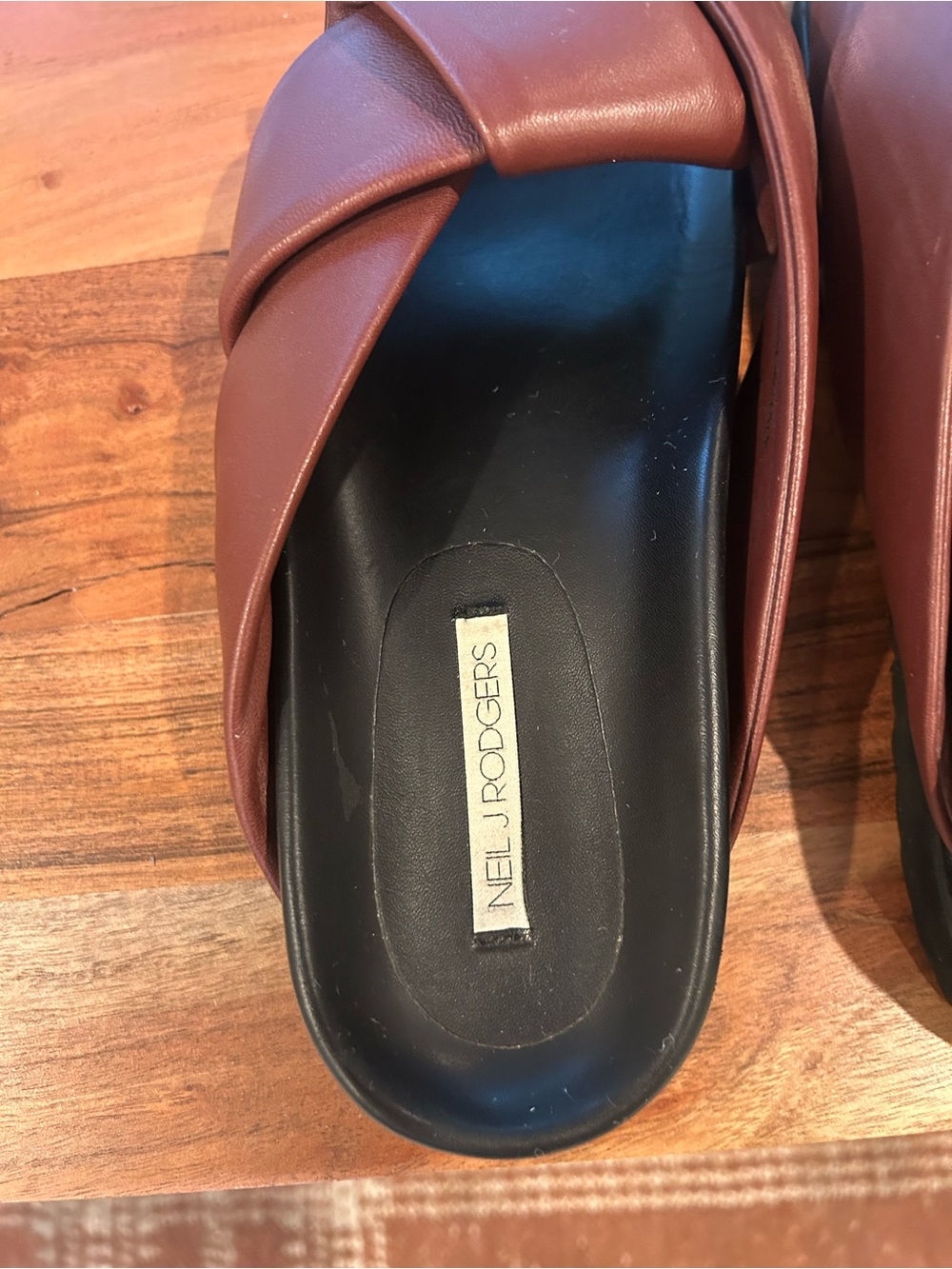 Neil J Rodgers OBI SLIDE Italian Leather Brown Crossover Slide Mules - Picture 12 of 16